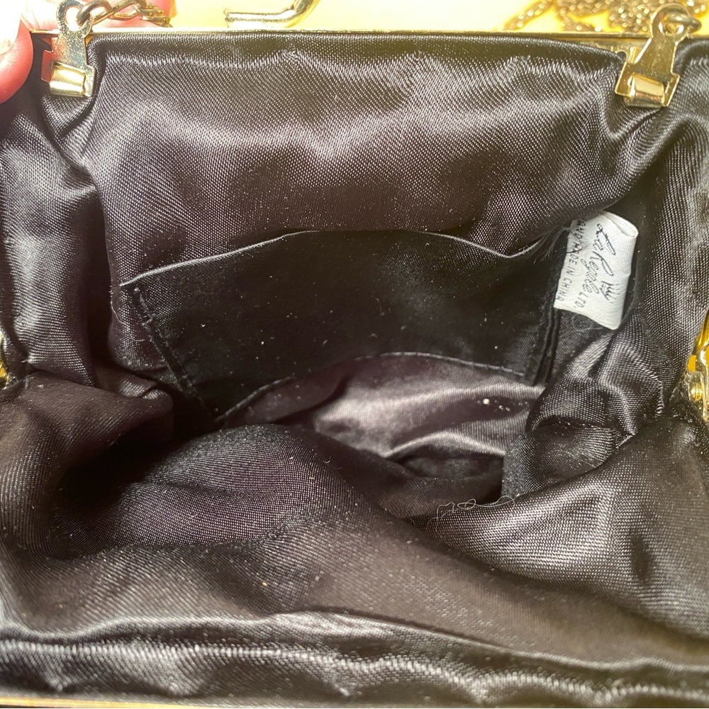 La Regale Black Beaded Clutch with Gold Chain - Picture 5 of 5